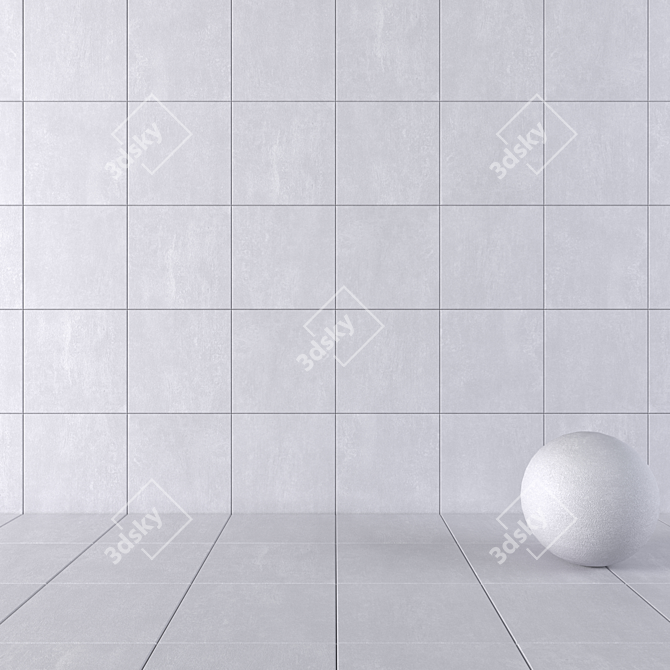 Praga Gray Concrete Wall Tiles 3D model image 1