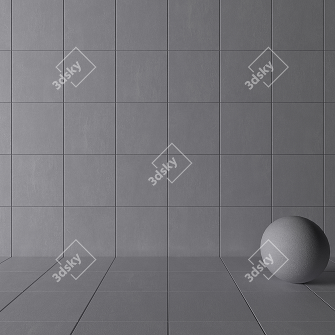 Praga Gray Concrete Wall Tiles 3D model image 3