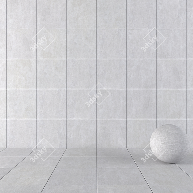 Savoy Gray Concrete Wall Tiles 3D model image 1