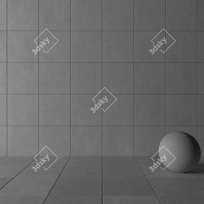 Savoy Gray Concrete Wall Tiles 3D model image 3