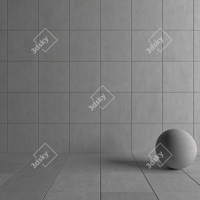 Savoy Gray Concrete Wall Tiles 3D model image 4