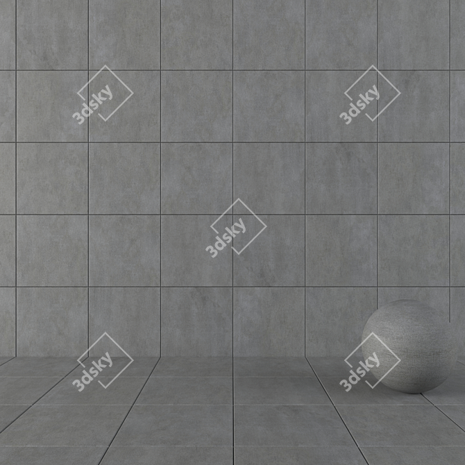 Savoy Anthracite Concrete Wall Tiles 3D model image 1