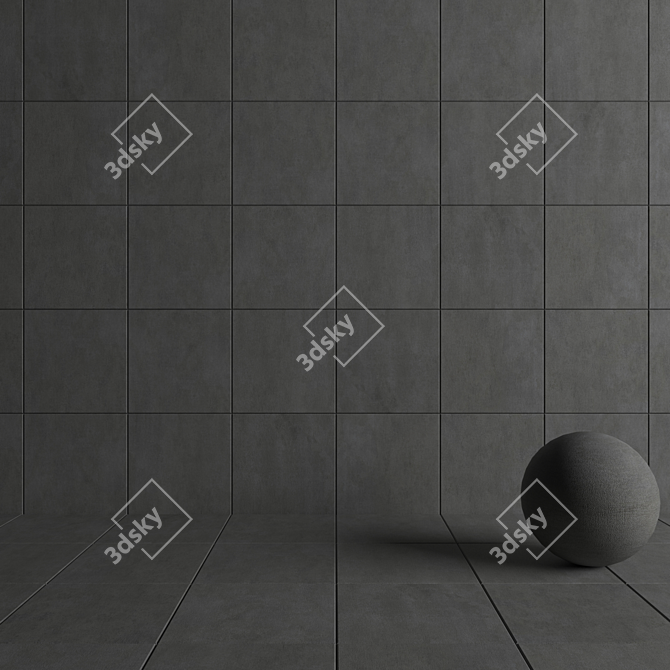 Savoy Anthracite Concrete Wall Tiles 3D model image 4