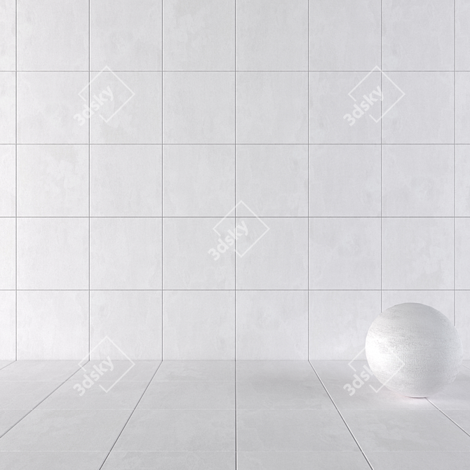 Modern Concrete Wall Tiles 3D model image 1