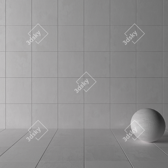 Modern Concrete Wall Tiles 3D model image 3