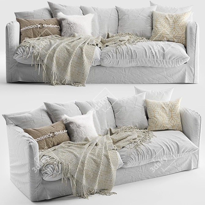 Elegant Singita Sofa 3D model image 1