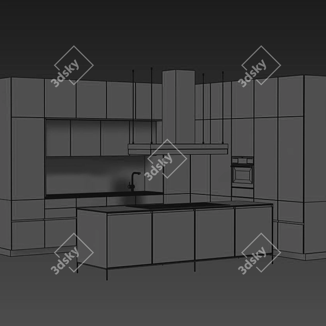 Modern Kitchen Design & Modeling 3D model image 5