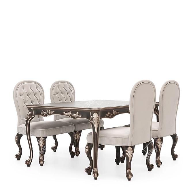 Handcrafted Josephine Dining Group 3D model image 2