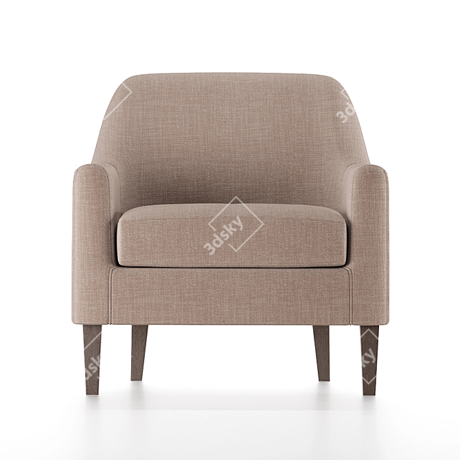 Elegant Fawn Brown Armchair 3D model image 2