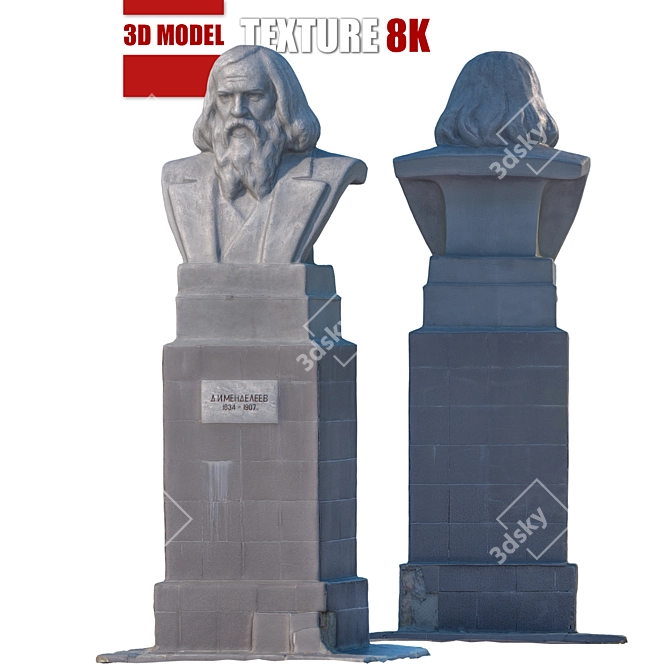 Mendeleev Sculpture: Detailed 3D Model 3D model image 1