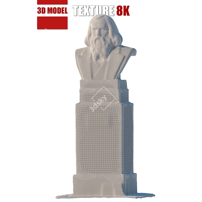 Mendeleev Sculpture: Detailed 3D Model 3D model image 4