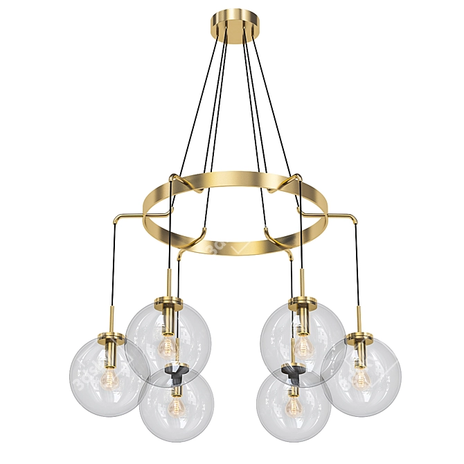 Languedoc Round Chandelier: Vintage Elegance 3D model image 1