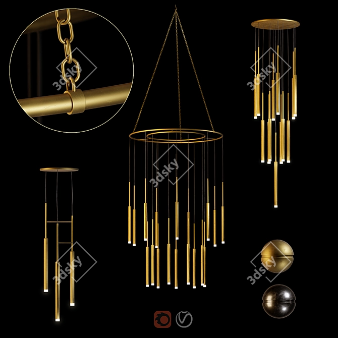 Title: Glowing Elegance: Candle Chandelier 3D model image 1