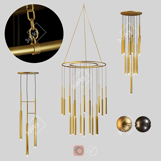 Title: Glowing Elegance: Candle Chandelier 3D model image 5