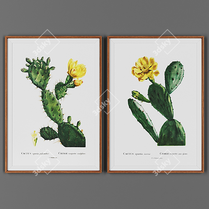 Wooden Frame Picture Set 3D model image 1