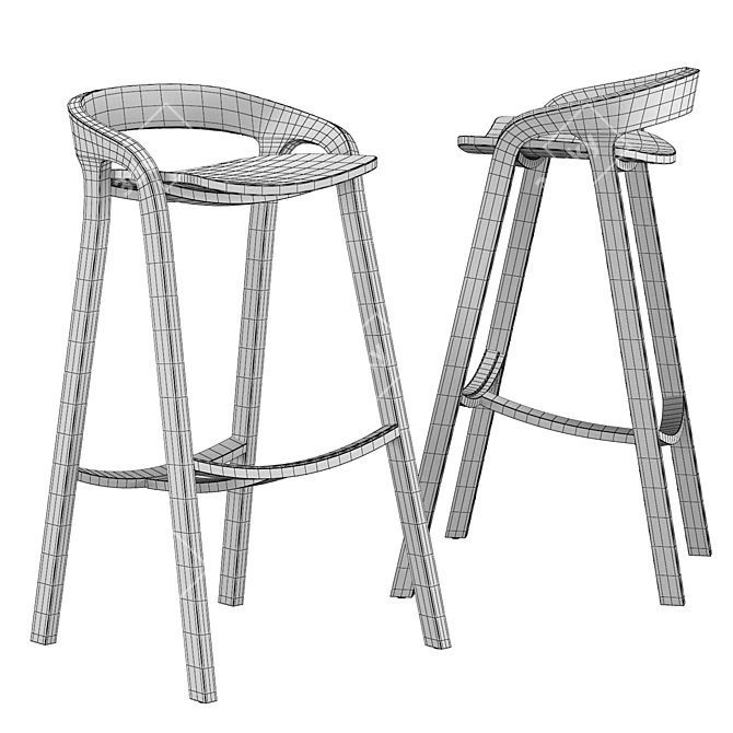 Eco Wooden Bar Stool: She Said 3D model image 5