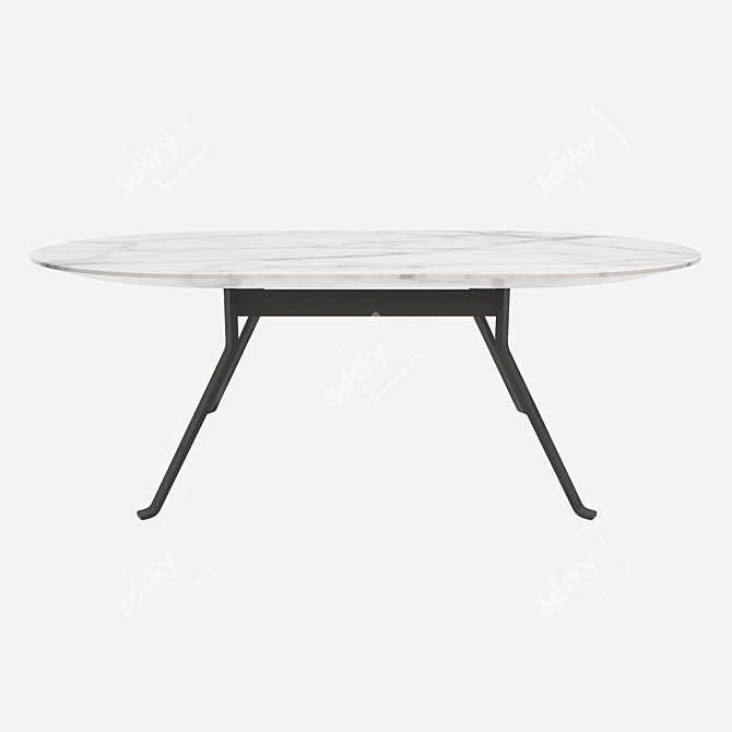 Elegant Stone Dining Table & Jazz Armchair 3D model image 2