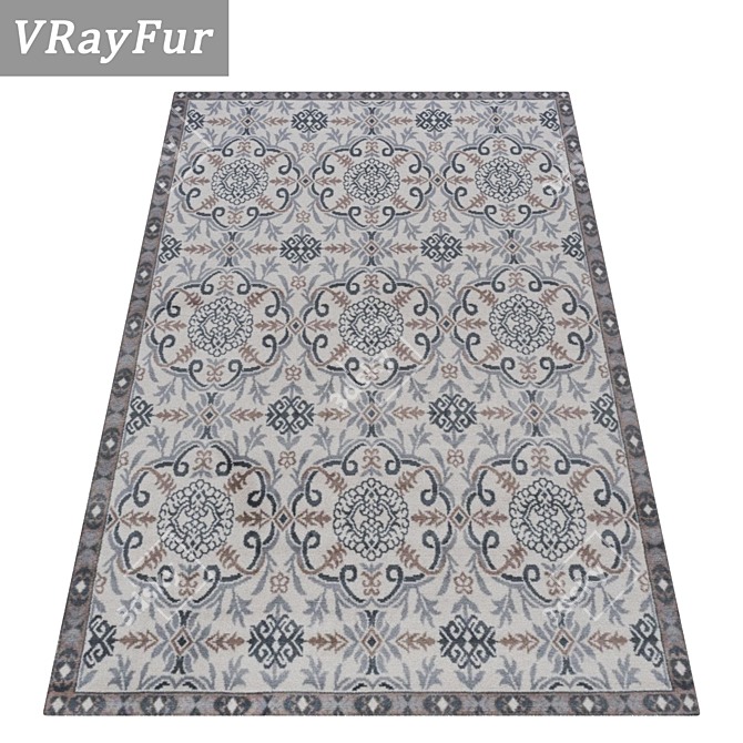 Premium Carpet Set: High-Quality Textured Rugs 3D model image 2