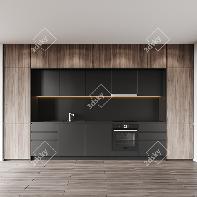 Modern Kitchen: W 4230 x H 2600 x D 627 mm 3D model image 1