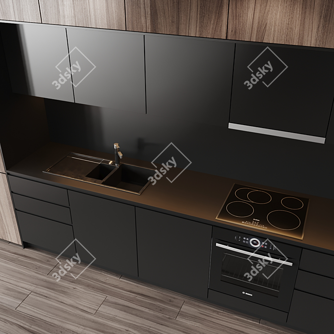 Modern Kitchen: W 4230 x H 2600 x D 627 mm 3D model image 3