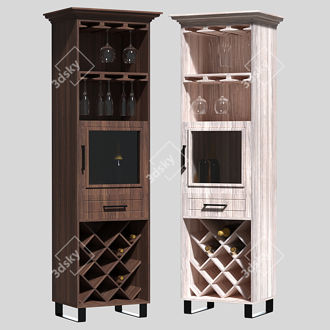 Modern Wine Display Rack 3D model image 1
