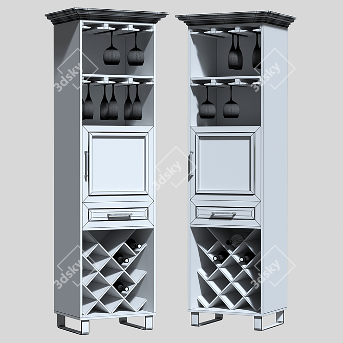 Modern Wine Display Rack 3D model image 2