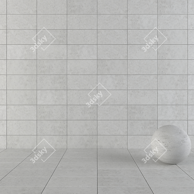 Modern Concrete Wall Tiles 3D model image 1