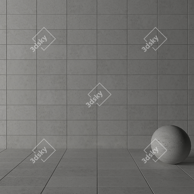 Modern Concrete Wall Tiles 3D model image 3