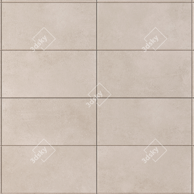 LUPUS Beige Concrete Wall Tiles 3D model image 2