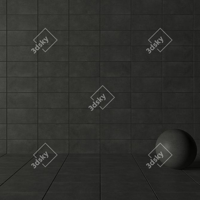 Anthracite Lupus Concrete Tiles 3D model image 3