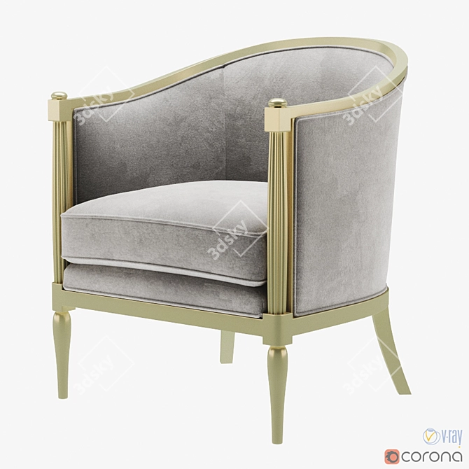 Elegant Baker Margeaux Lounge Chair 3D model image 1