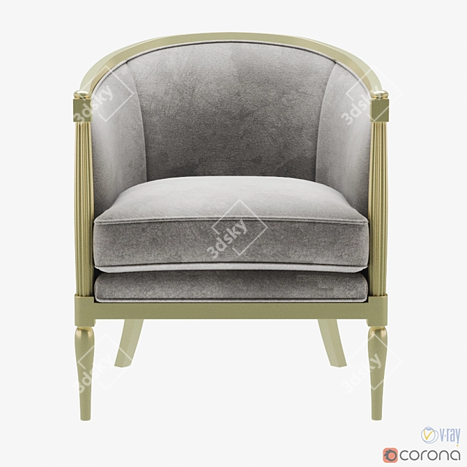 Elegant Baker Margeaux Lounge Chair 3D model image 2