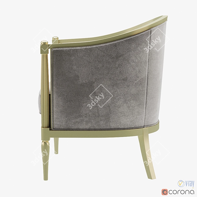 Elegant Baker Margeaux Lounge Chair 3D model image 3