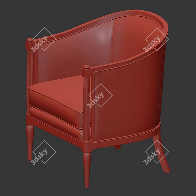 Elegant Baker Margeaux Lounge Chair 3D model image 4