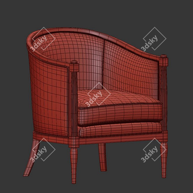 Elegant Baker Margeaux Lounge Chair 3D model image 5