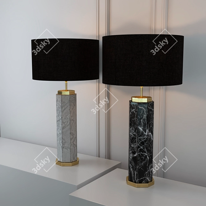 Elegant Eichholtz Newman Marble Table Lamp 3D model image 1