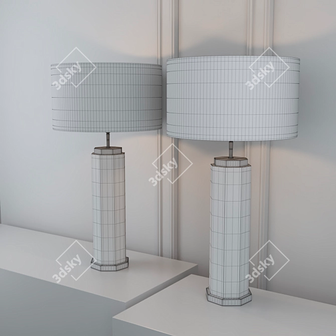 Elegant Eichholtz Newman Marble Table Lamp 3D model image 4