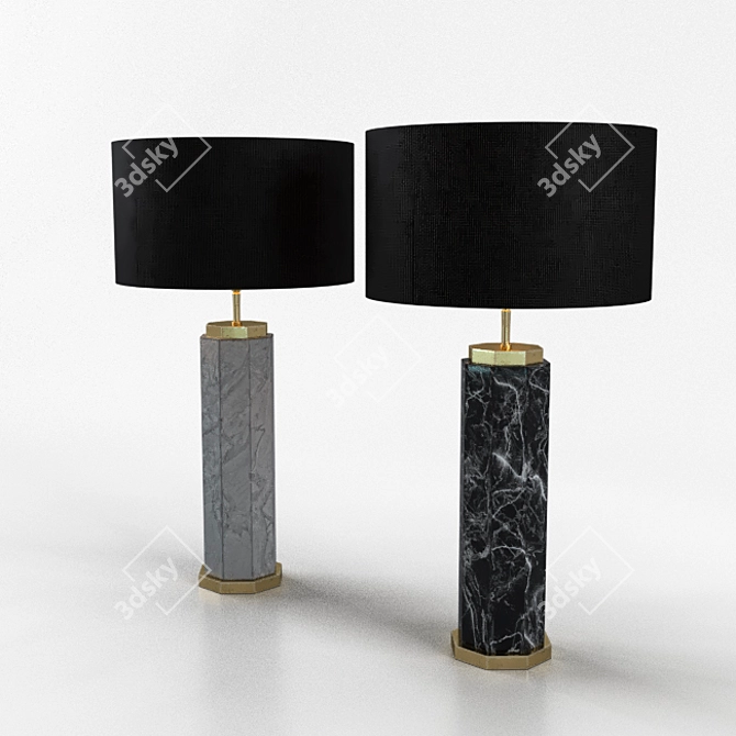 Elegant Eichholtz Newman Marble Table Lamp 3D model image 5