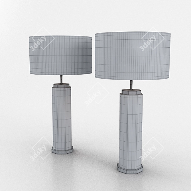 Elegant Eichholtz Newman Marble Table Lamp 3D model image 8