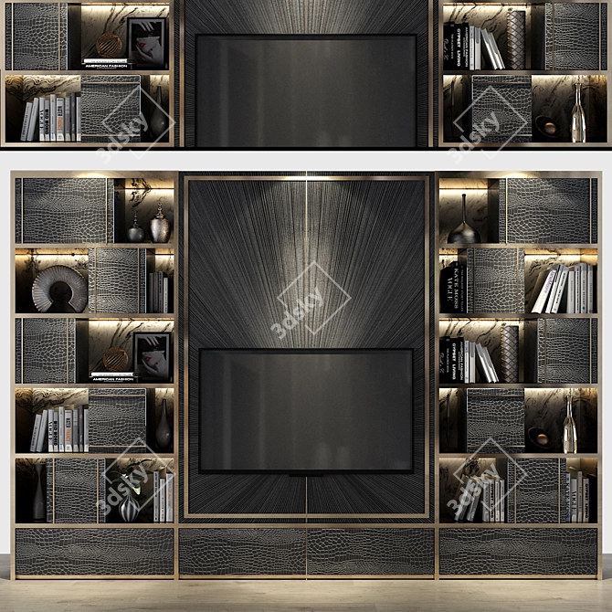 Sleek Wood Cabinet: Studia-Inspired 3D model image 1