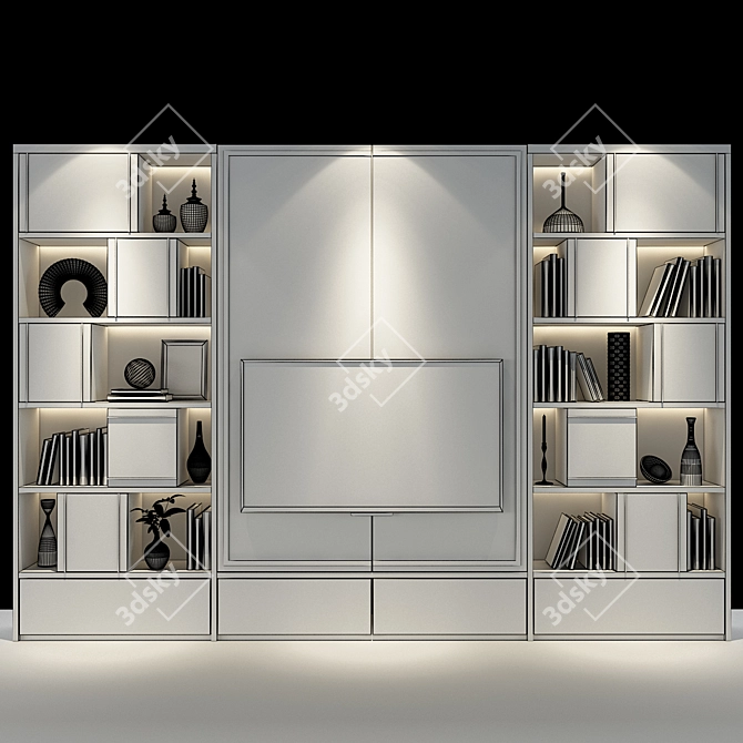 Sleek Wood Cabinet: Studia-Inspired 3D model image 2