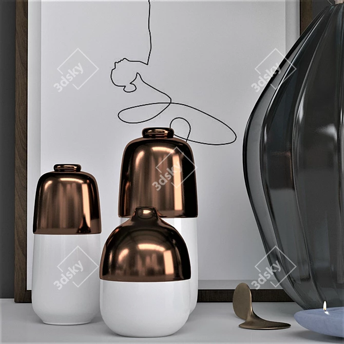 Modern Decore Set 3D model image 4