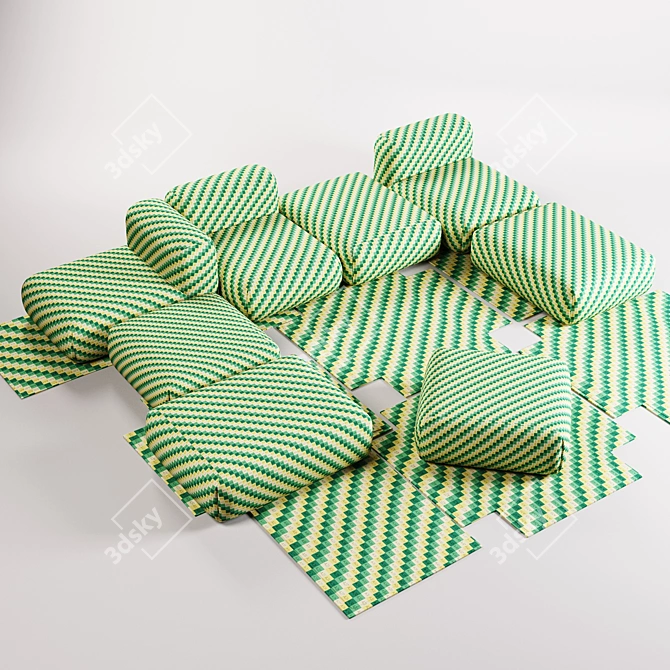 Mangas Collection: Rug & Poufs by Patricia Urquiola 3D model image 11