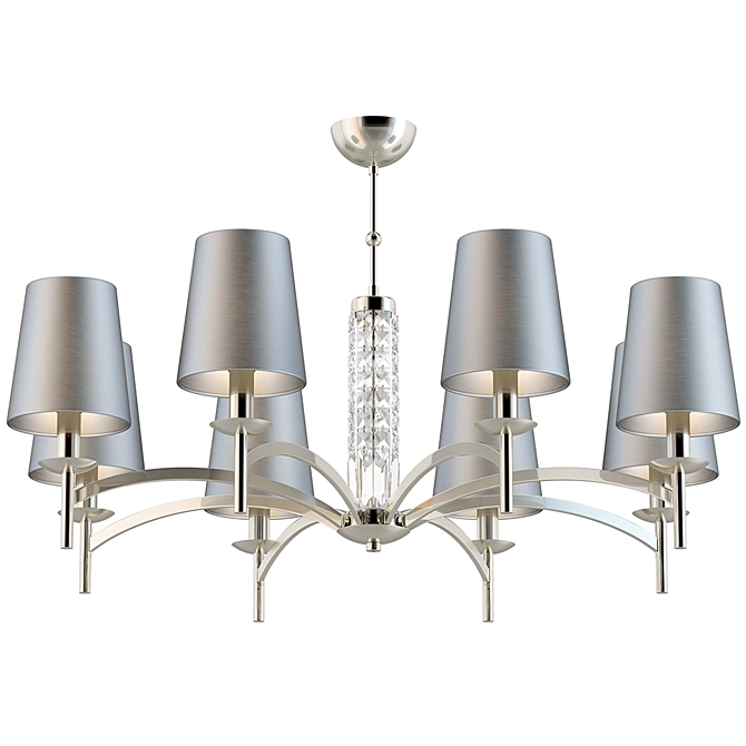 Modern Nickel Chandelier with 8 Lights 3D model image 1