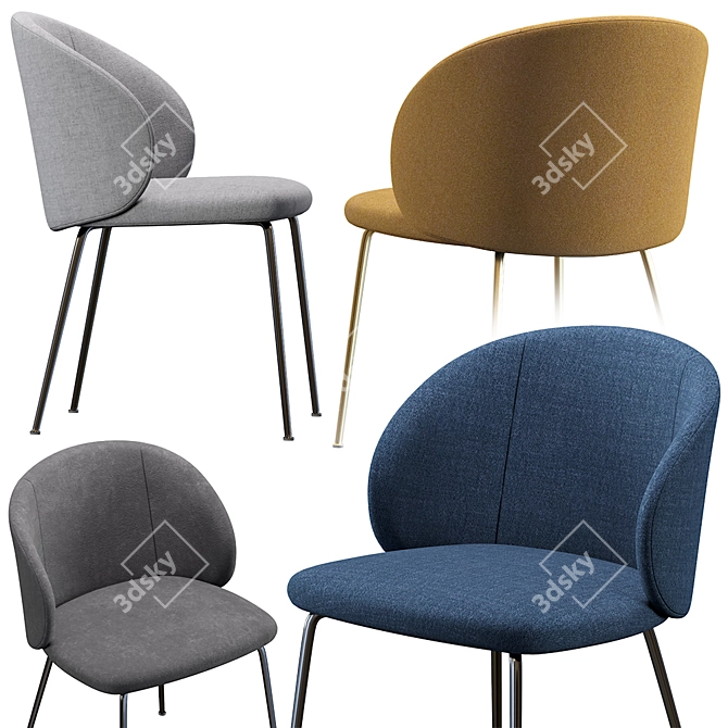 Elegant Laforma Chair Minna 3D model image 4