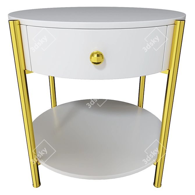 Compact Bedside Table: 22.5cm Diameter, 40cm Height 3D model image 1
