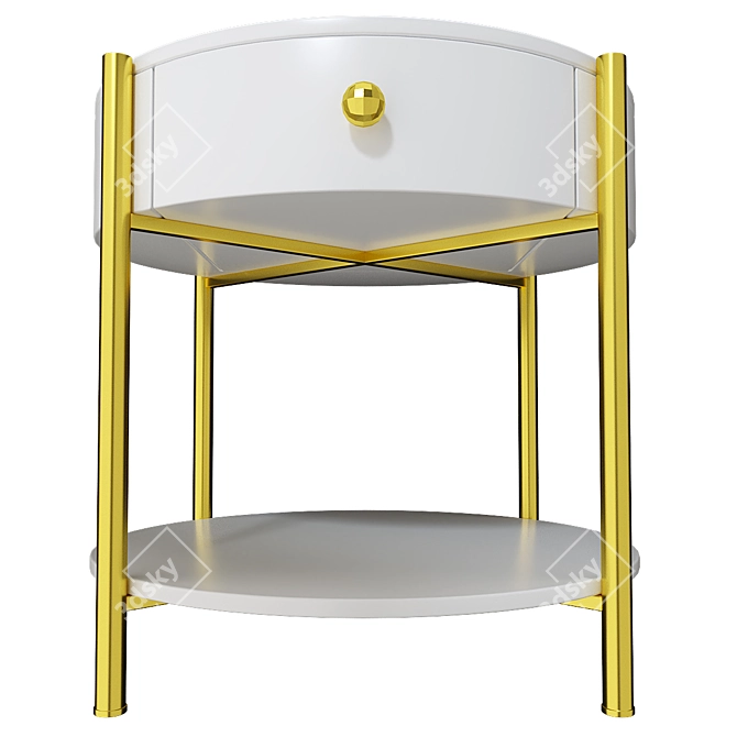 Compact Bedside Table: 22.5cm Diameter, 40cm Height 3D model image 2