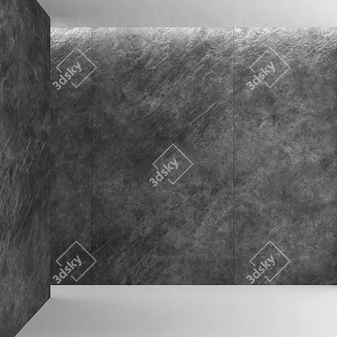 Black Slate Stone Panels - High-Quality Material & Textures 3D model image 3