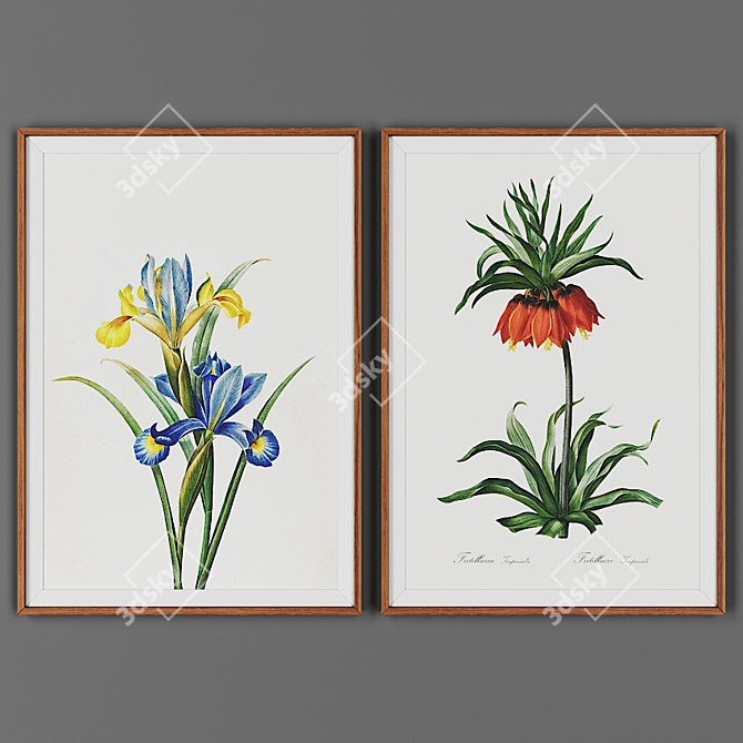 Wooden Frame Art Set: 2-Piece Collection 3D model image 1