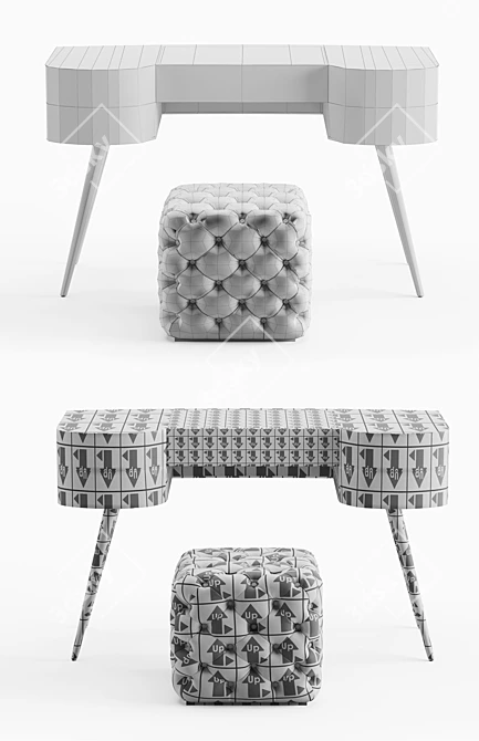 Luxury Porada Micol Dressing Table Set 3D model image 5